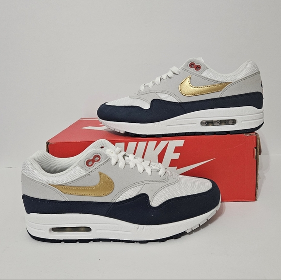Nike Air Max 1 White Gold Blue